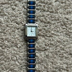 Louis Arden women’s vintage‎ silver/blue stainless steel rope bracelet watch